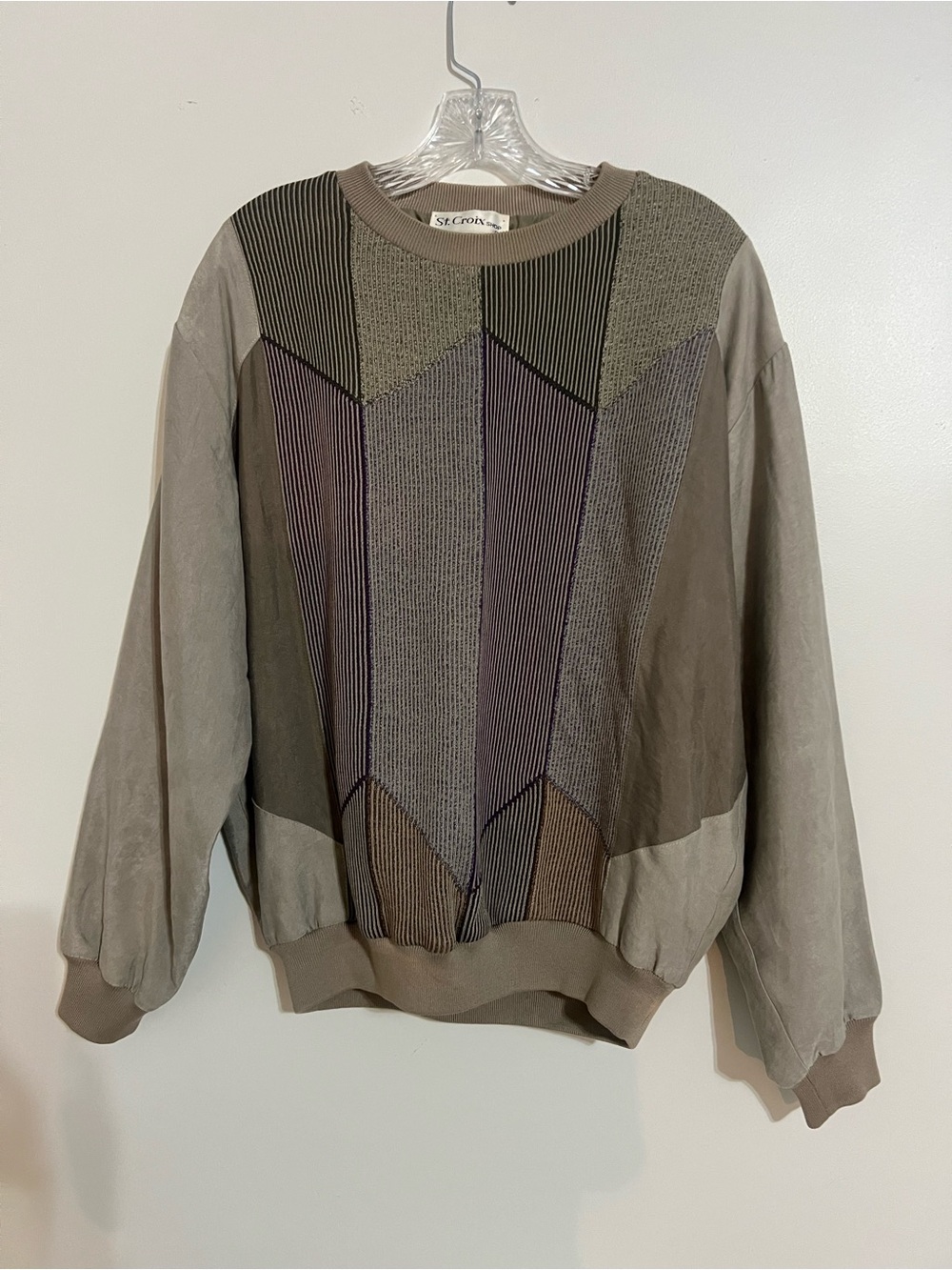 Real Vintage 80’s -90’s St. Croix Geometric Panel Crewneck Pullover Shirt Luxury